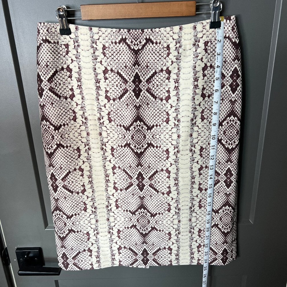 J Crew No 2 Pencil Skirt Snake Skin Pattern 10